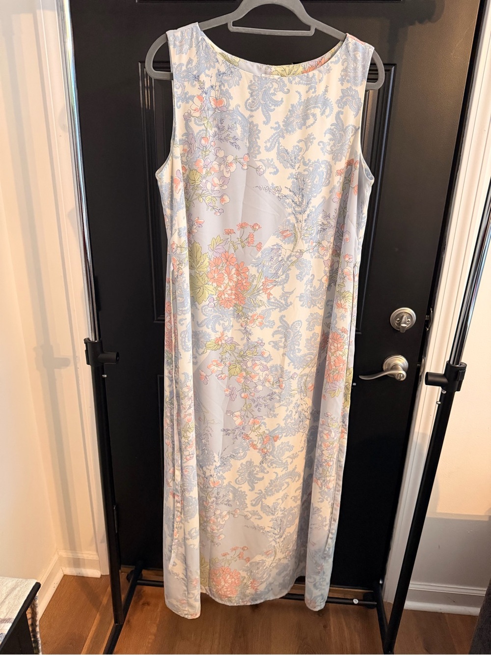 VTG Emma James Pastel Blue Floral & Paisley Maxi Dress